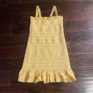 American Eagle Outfitters Yellow Smocked Mini Sundress